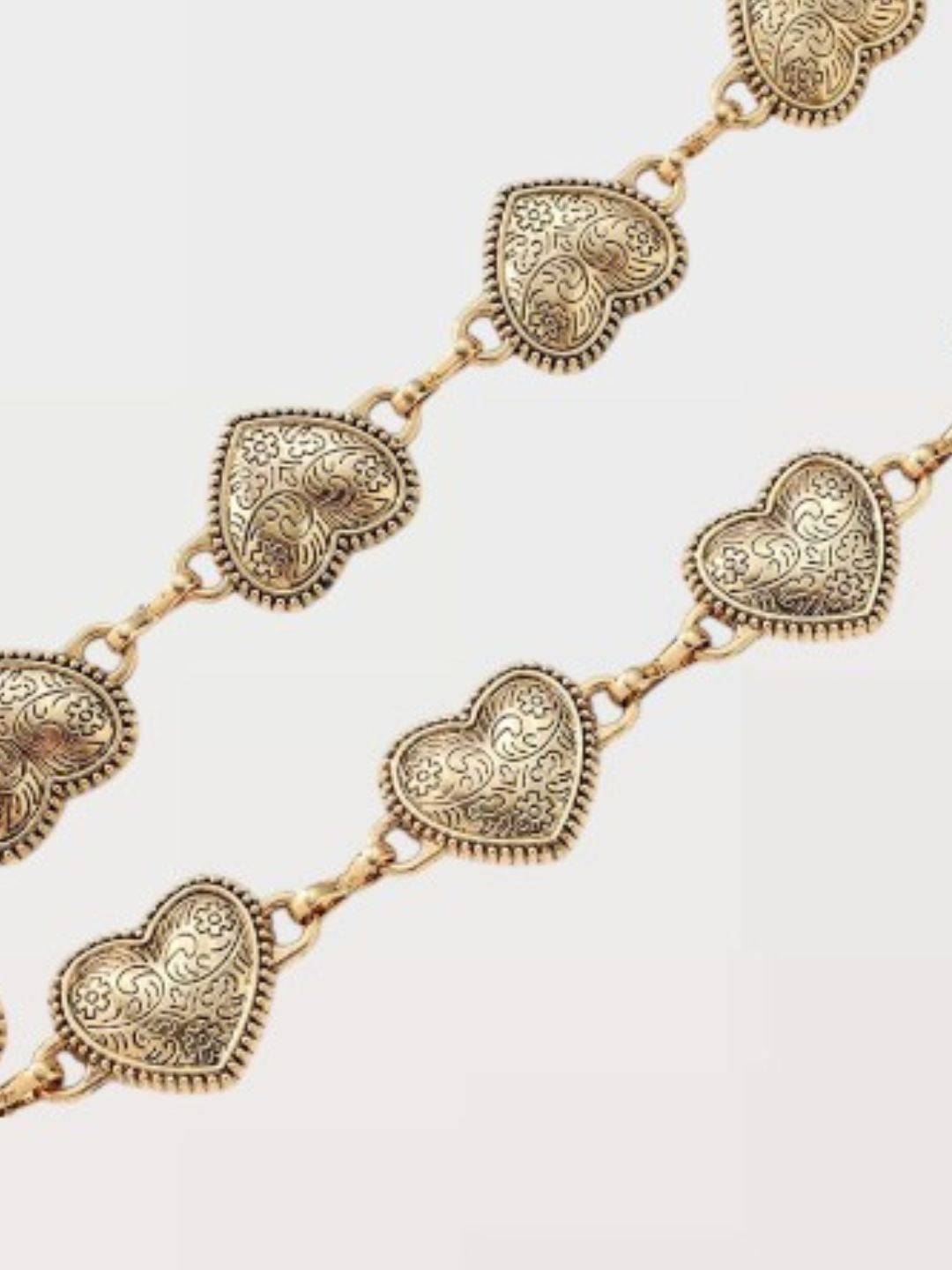 Bonfire Hearts Metal Chain Waist Belt