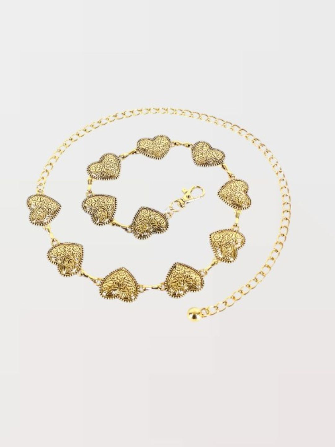 Bonfire Hearts Metal Chain Waist Belt