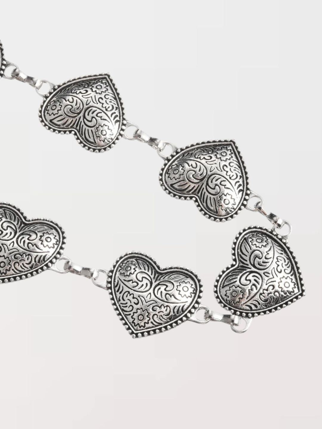 Bonfire Hearts Metal Chain Waist Belt