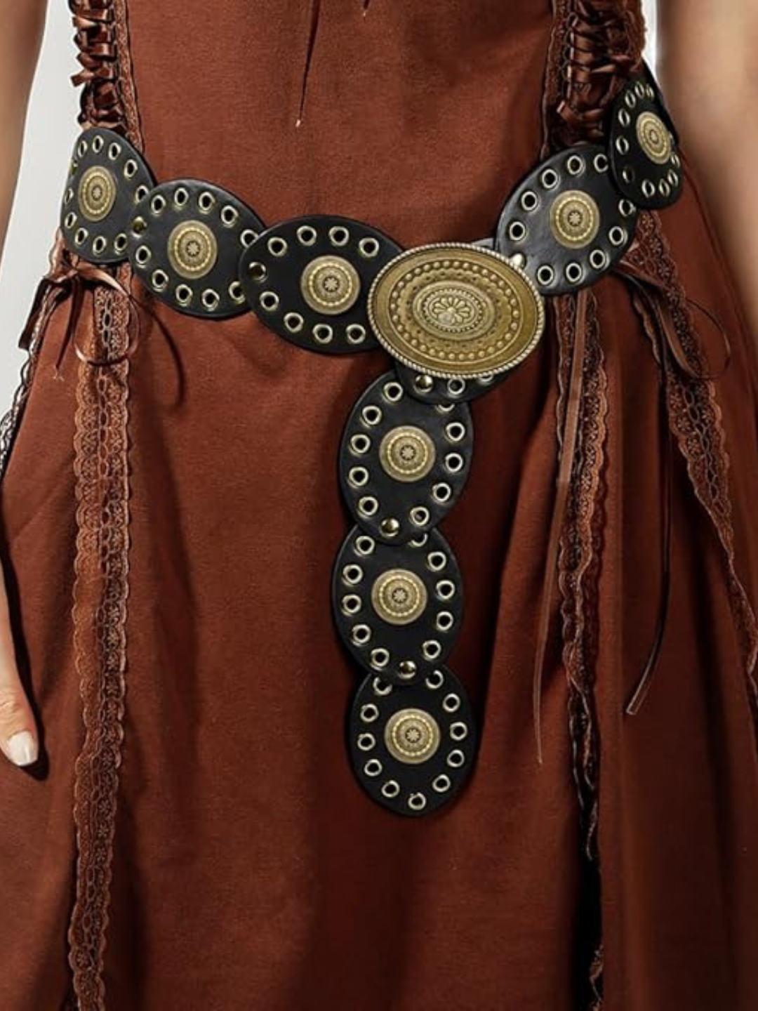 Alaya Boho Chic Vintage Disc Shield Waist Belt
