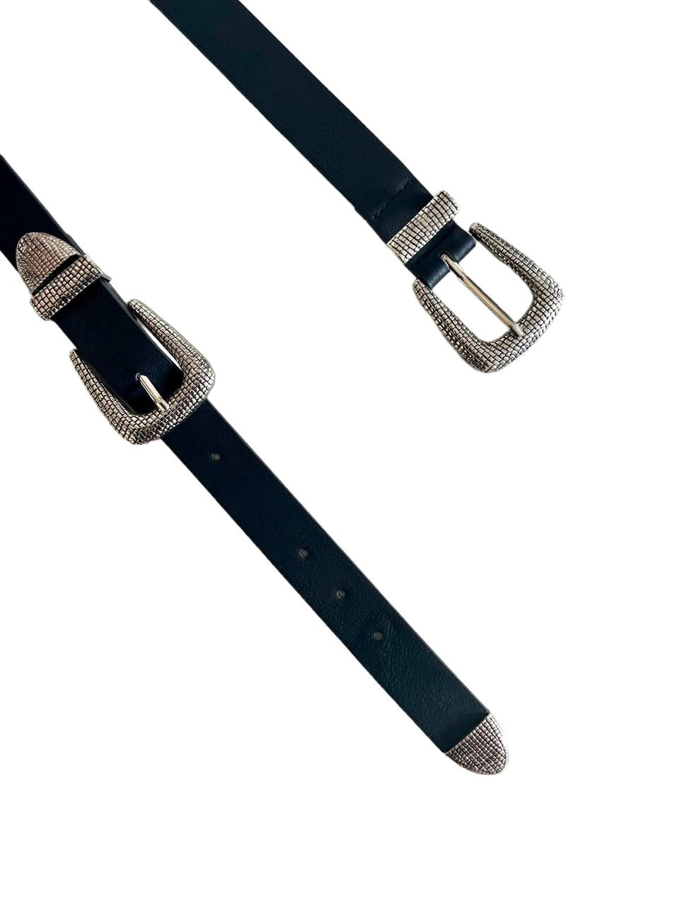 Athena Vintage Waist Belt For Women: Double-Buckle Waist Belt
