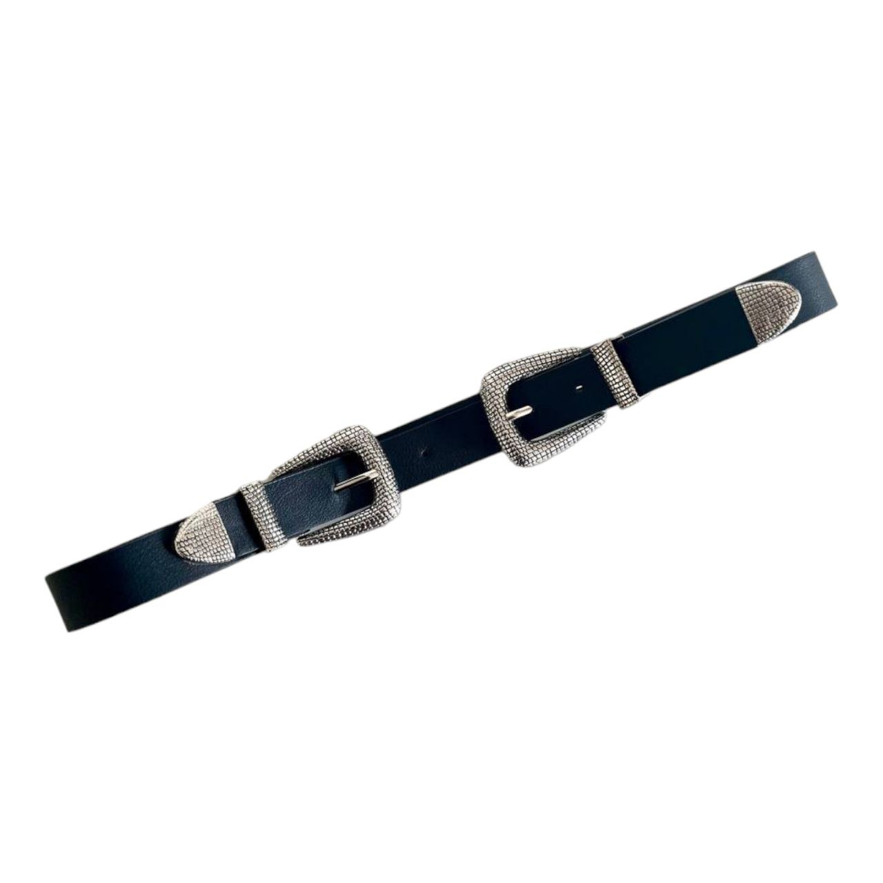 Athena Vintage Waist Belt For Women: Double-Buckle Waist Belt