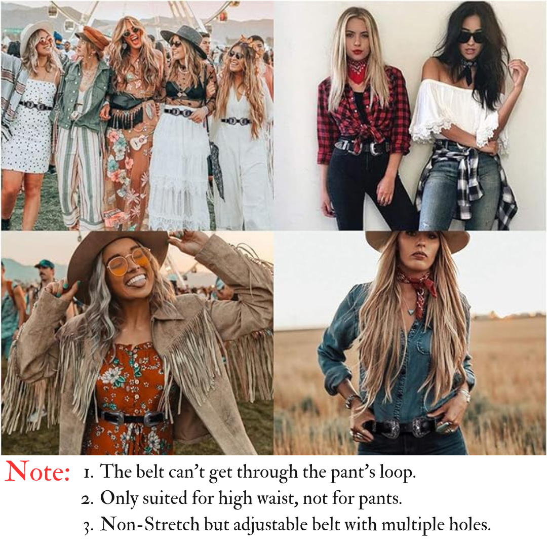 Athena Vintage Waist Belt For Women: Double-Buckle Waist Belt