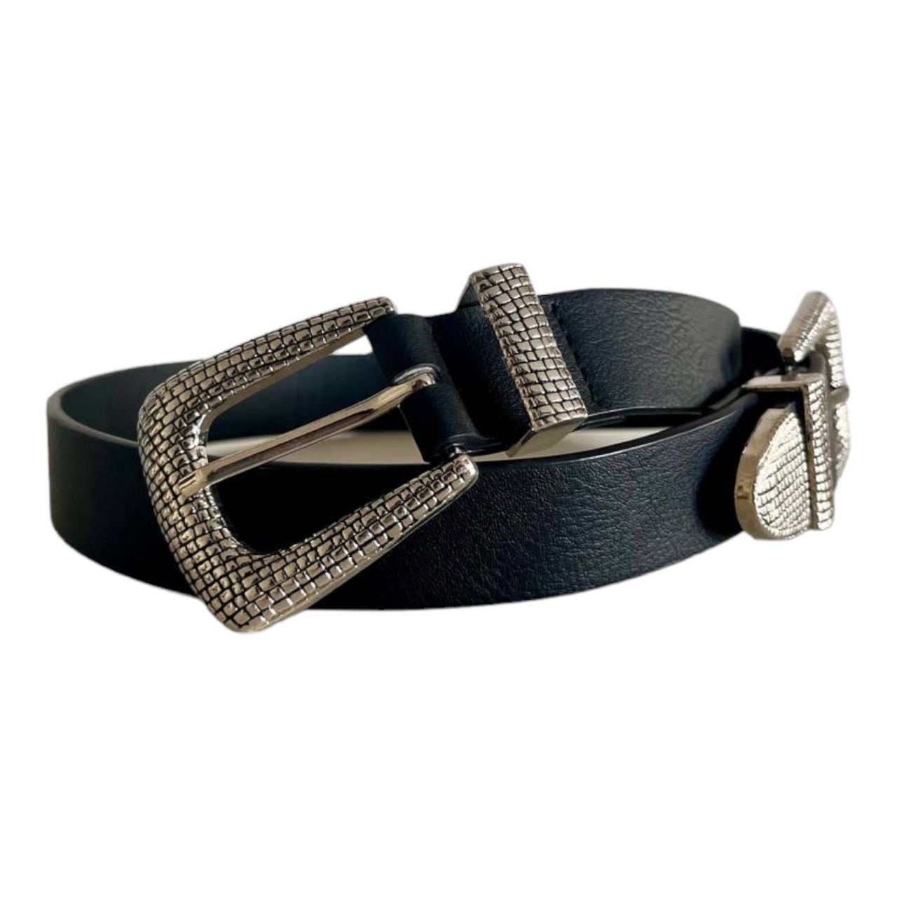 Athena Vintage Waist Belt For Women: Double-Buckle Waist Belt