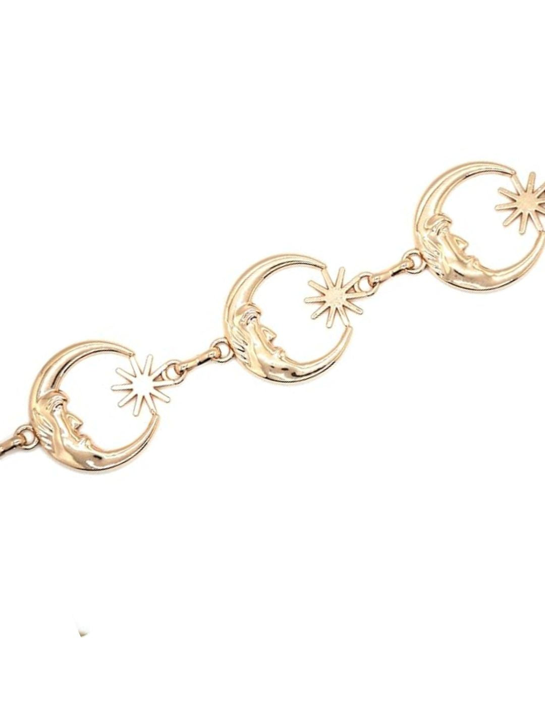Crescent Moon Metal Chain Waist Belt