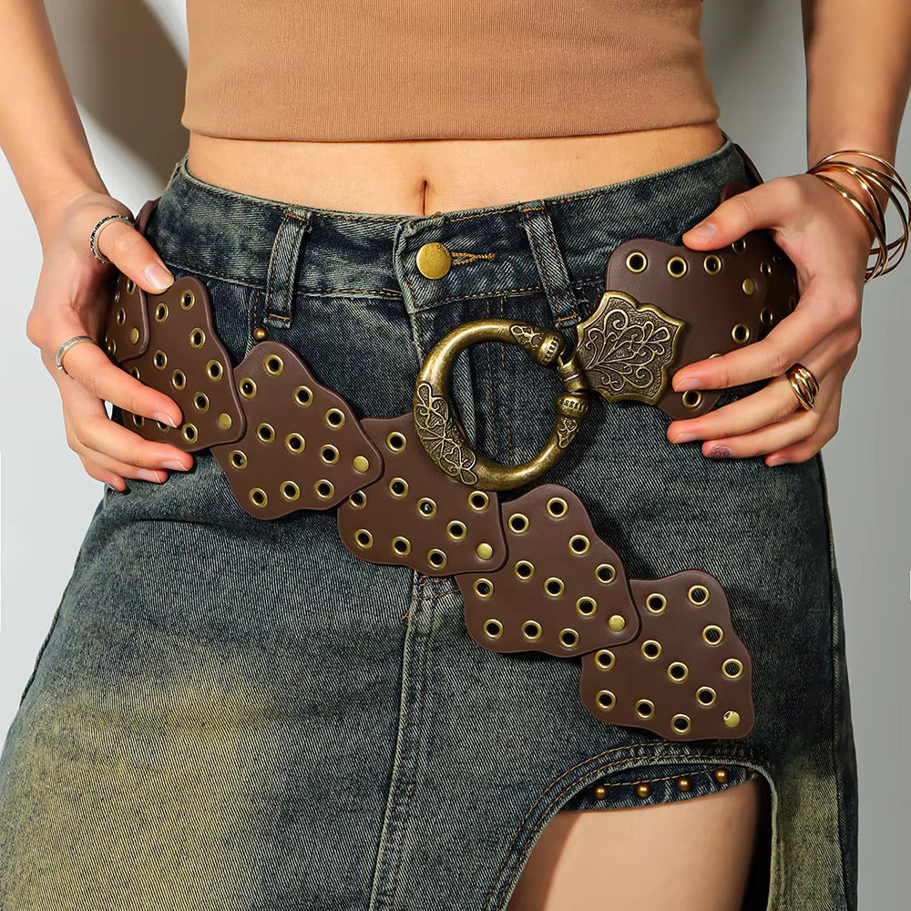 Layla Round Buckle Vintage Concho Belt