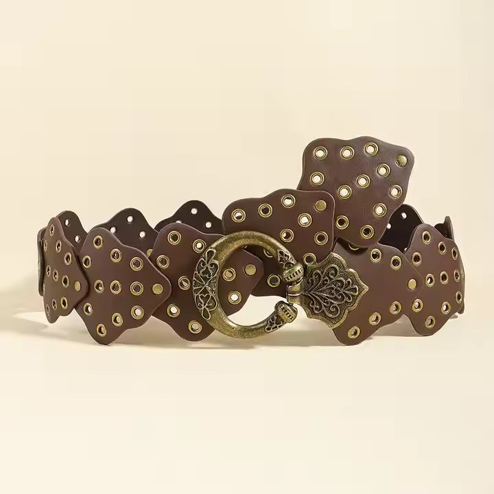 Layla Round Buckle Vintage Concho Belt