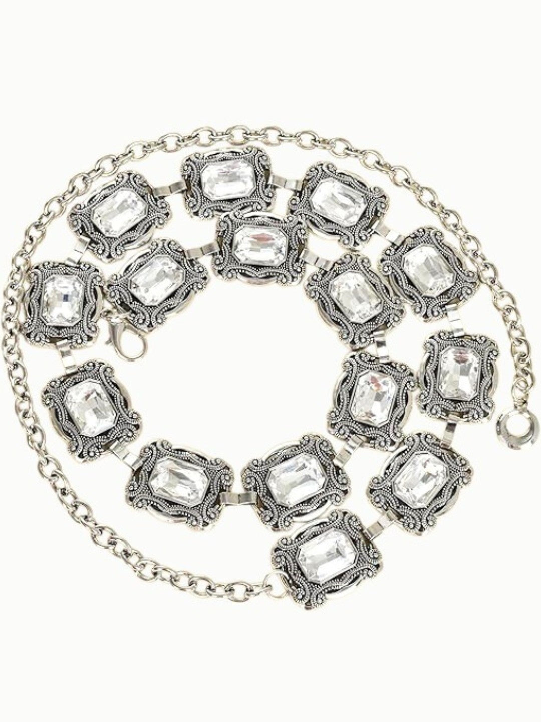 Nyra Oxidized Silver Waist Chain Belt