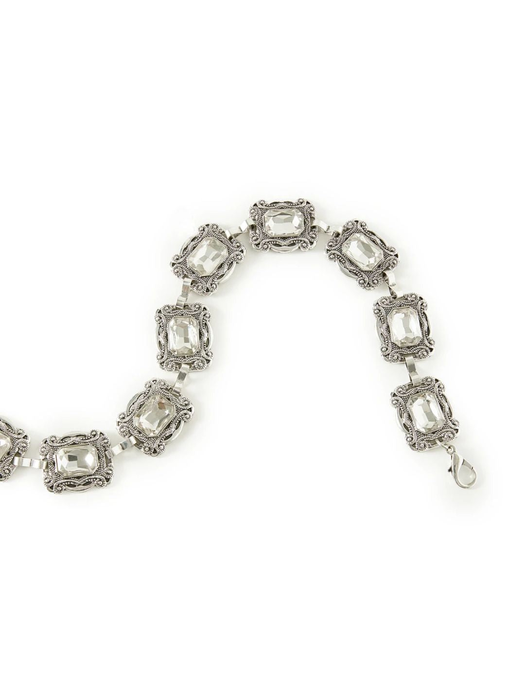 Nyra Oxidized Silver Waist Chain Belt