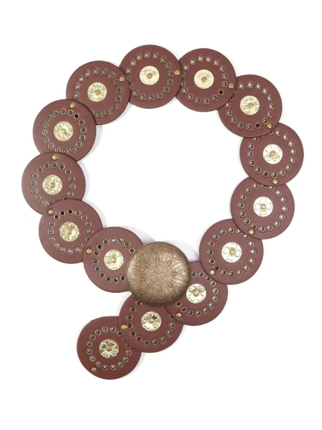 Blake Boho Chic Wide Belt with Vintage Shield Buckle