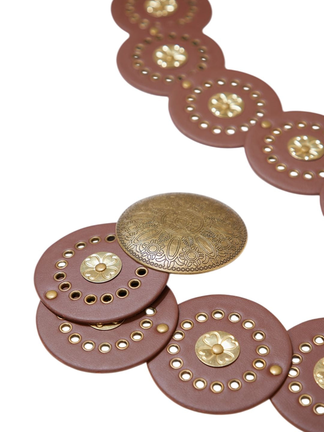 Blake Boho Chic Wide Belt with Vintage Shield Buckle