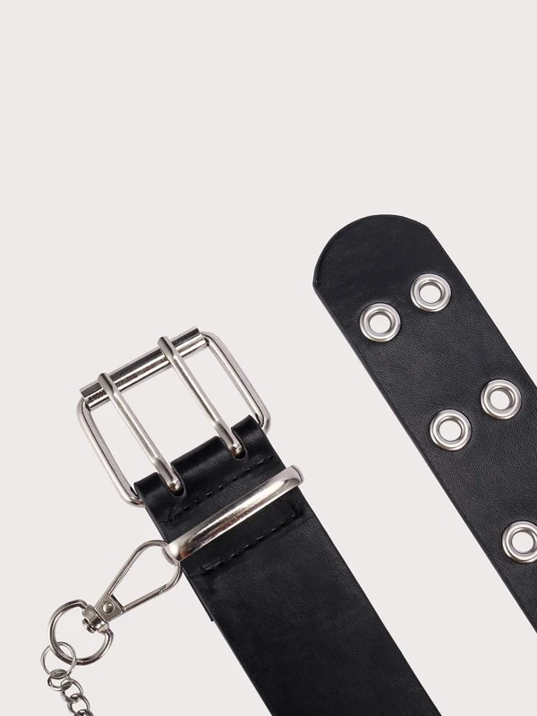 Solitude Eyelet & Chain Waist Belt