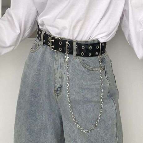 Solitude Eyelet & Chain Waist Belt