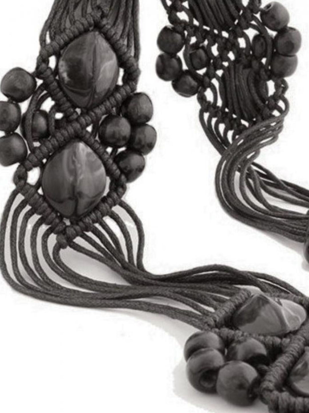 Boheme Macrame Beaded Braided Tassel Tie-up Belt