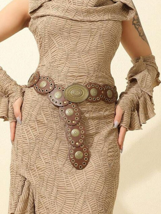 Alaya Boho Chic Vintage Disc Shield Waist Belt
