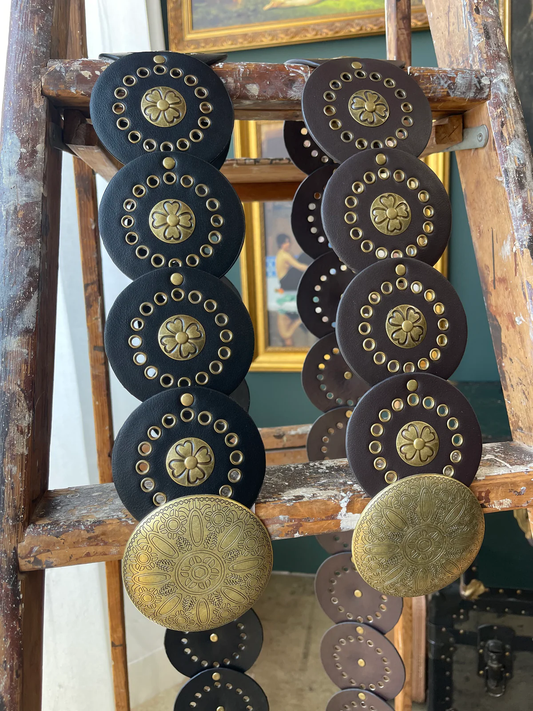 Blake Boho Chic Wide Belt with Vintage Shield Buckle