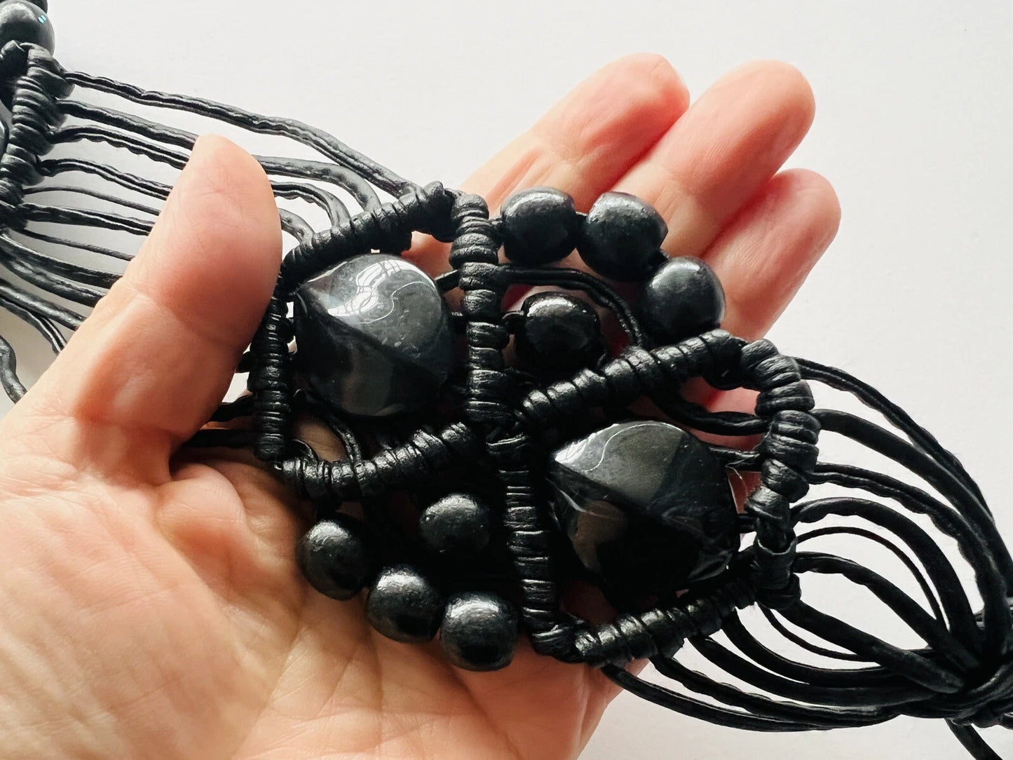 Boheme Macrame Beaded Braided Tassel Tie-up Belt