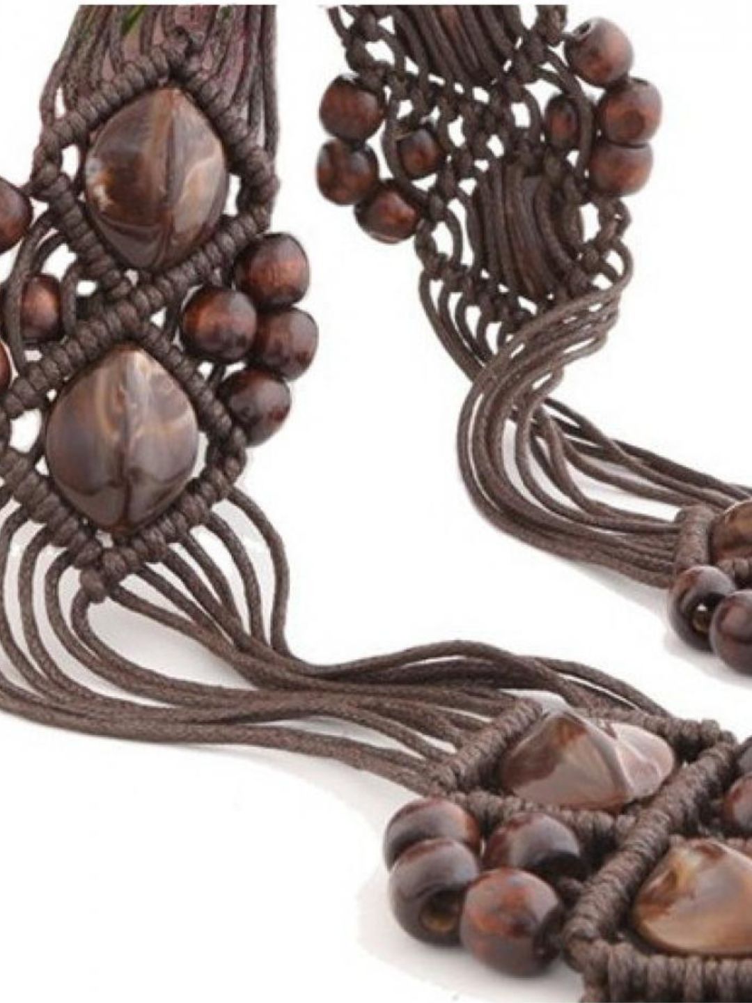 Boheme Macrame Beaded Braided Tassel Tie-up Belt