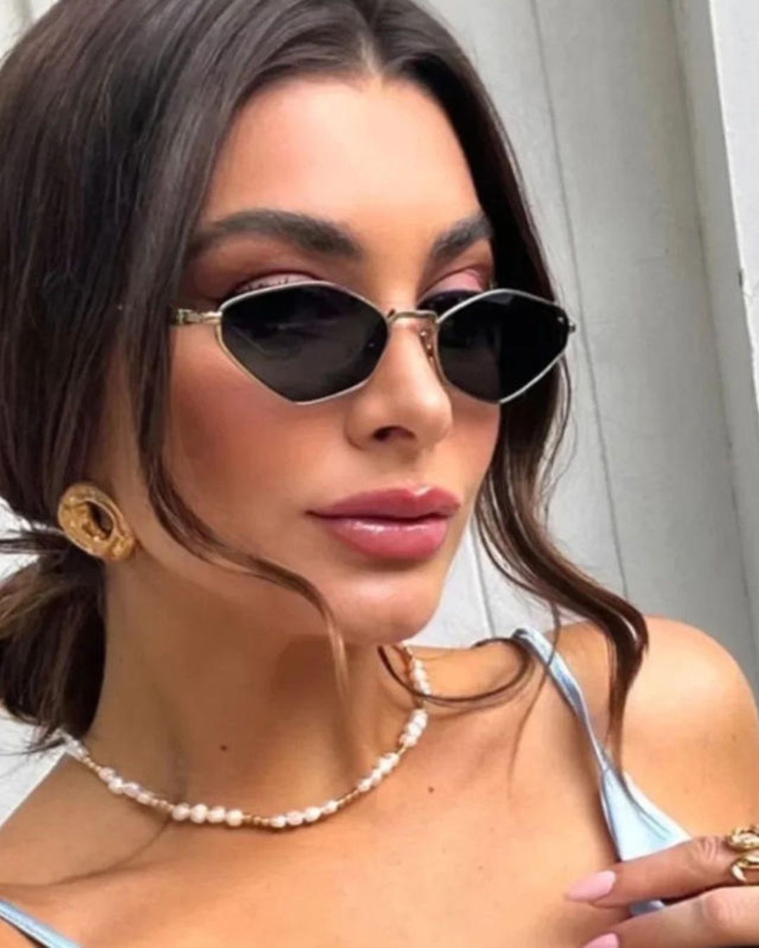 Cinq UV400 Metal Sunglasses [Hexagon]
