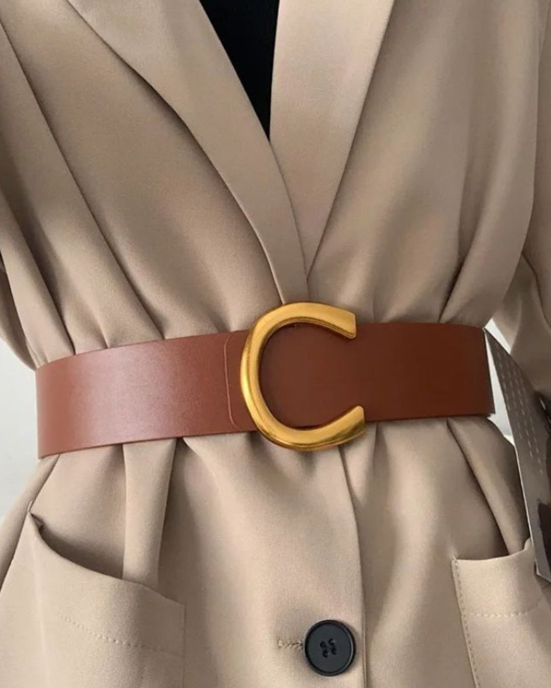 EQUORA C-Shaped Hoop Buckle Waist Belt