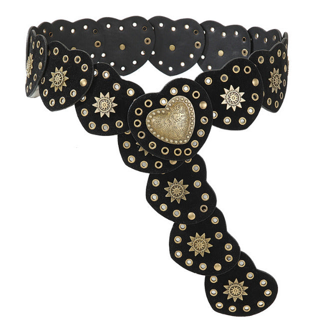 Kiki Boho Chic Wide Belt with Vintage Buckle