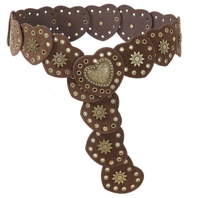 Kiki Boho Chic Wide Belt with Vintage Buckle