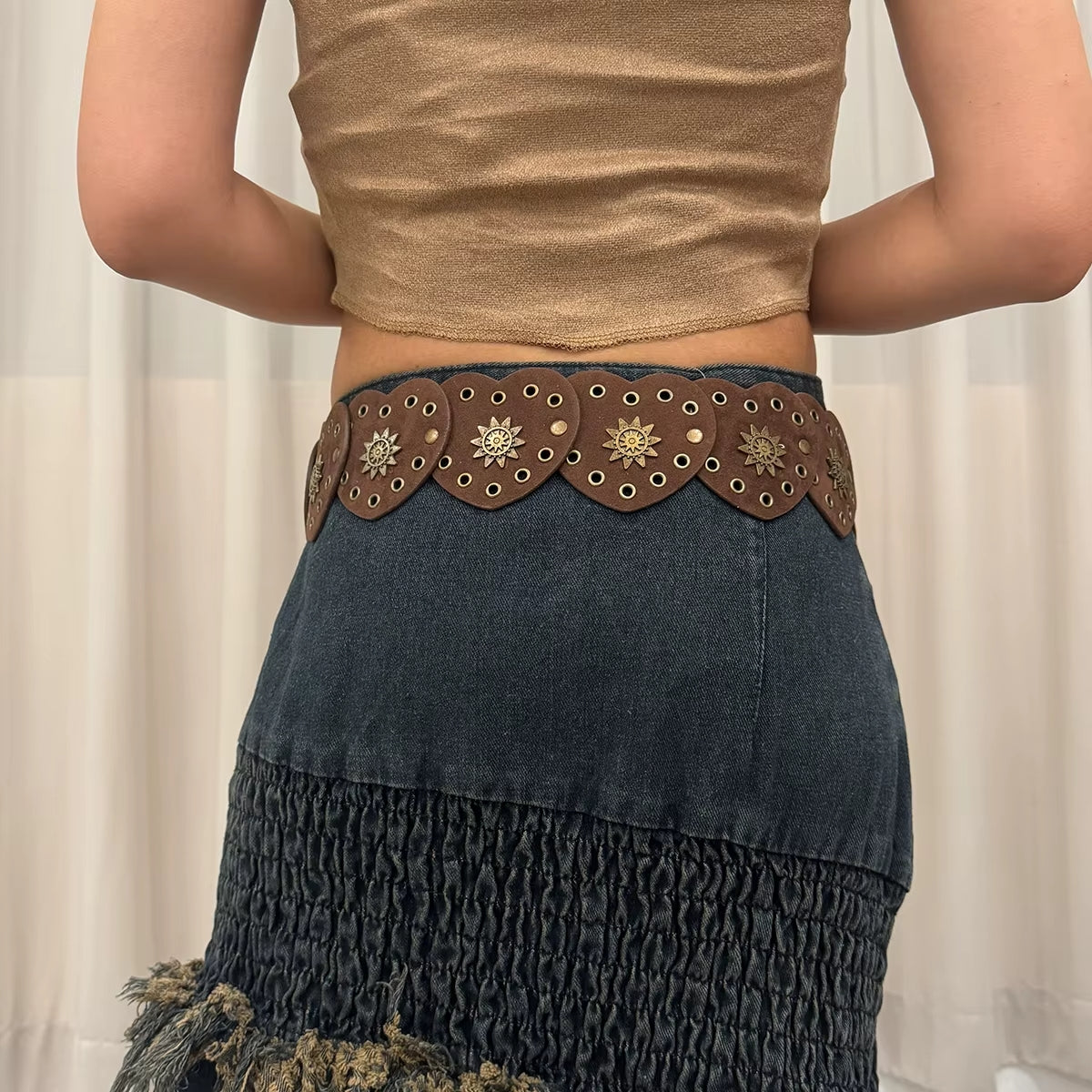 Kiki Boho Chic Wide Belt with Vintage Buckle