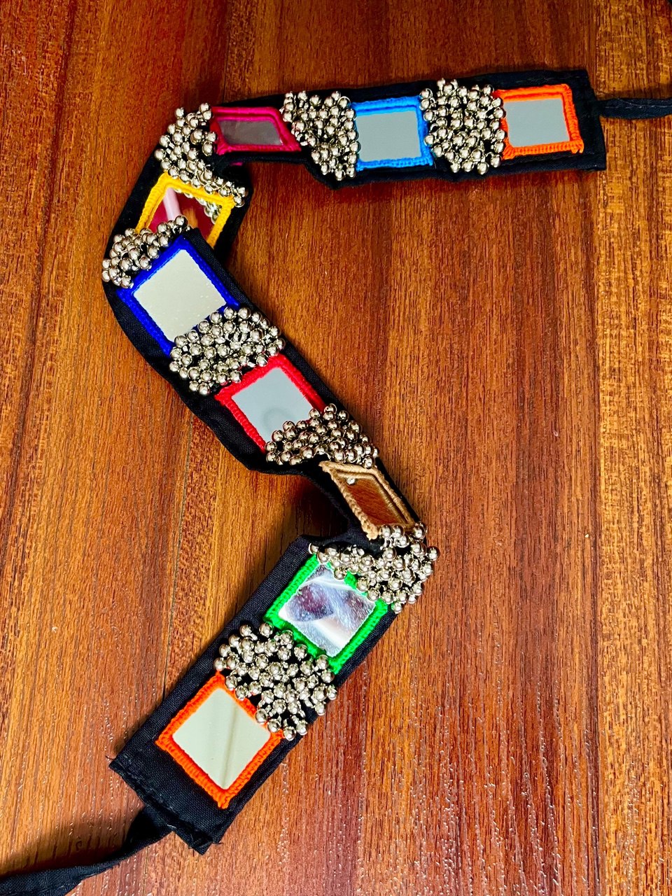 Nakhra Boho Mirror Work Kutch Embroidery Dori Waist Belt [Kamarbandh]