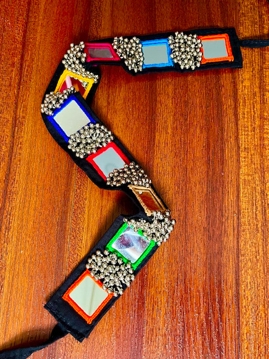 Nakhra Boho Mirror Work Kutch Embroidery Dori Waist Belt [Kamarbandh]