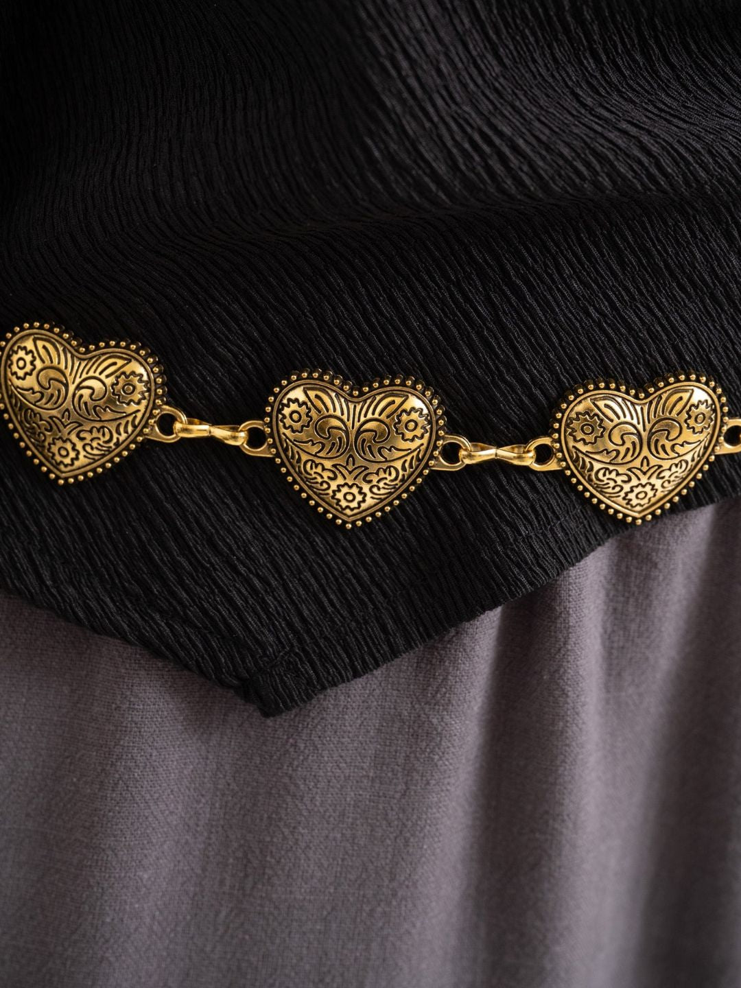 Bonfire Hearts Metal Chain Waist Belt