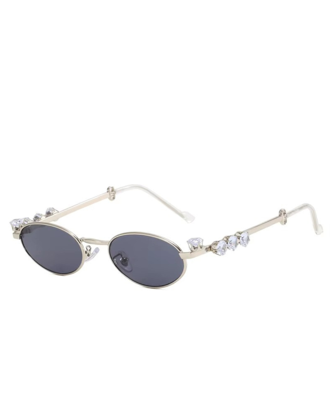 Spotlight Vintage Oval Y2K Metal Jewel Sunglasses