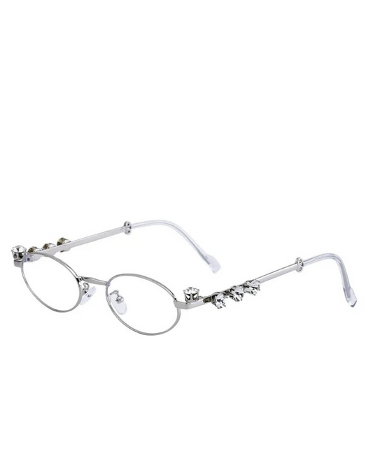 Spotlight Vintage Oval Y2K Metal Jewel Sunglasses