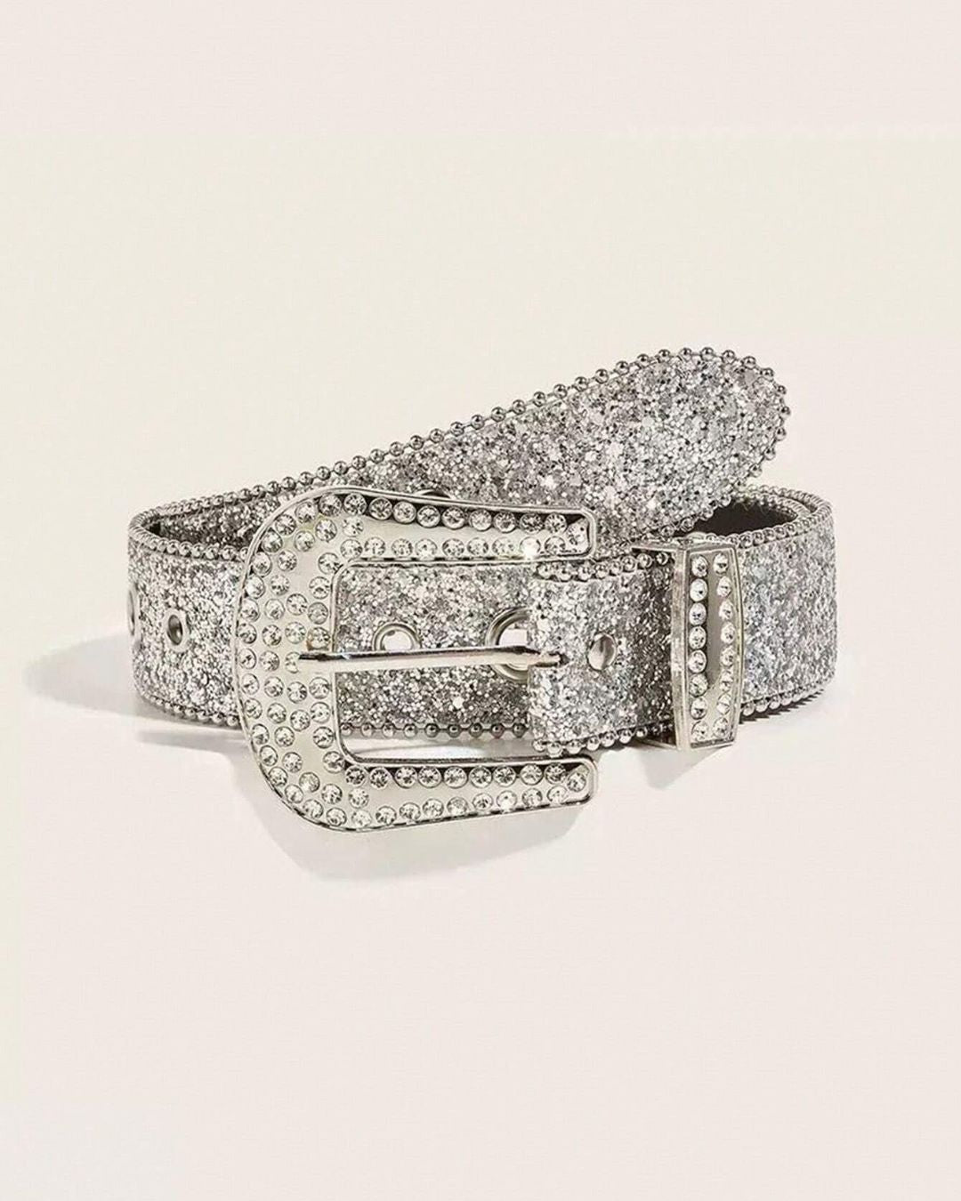Stardust Shining Waist Belt with Rhinestone Buckle