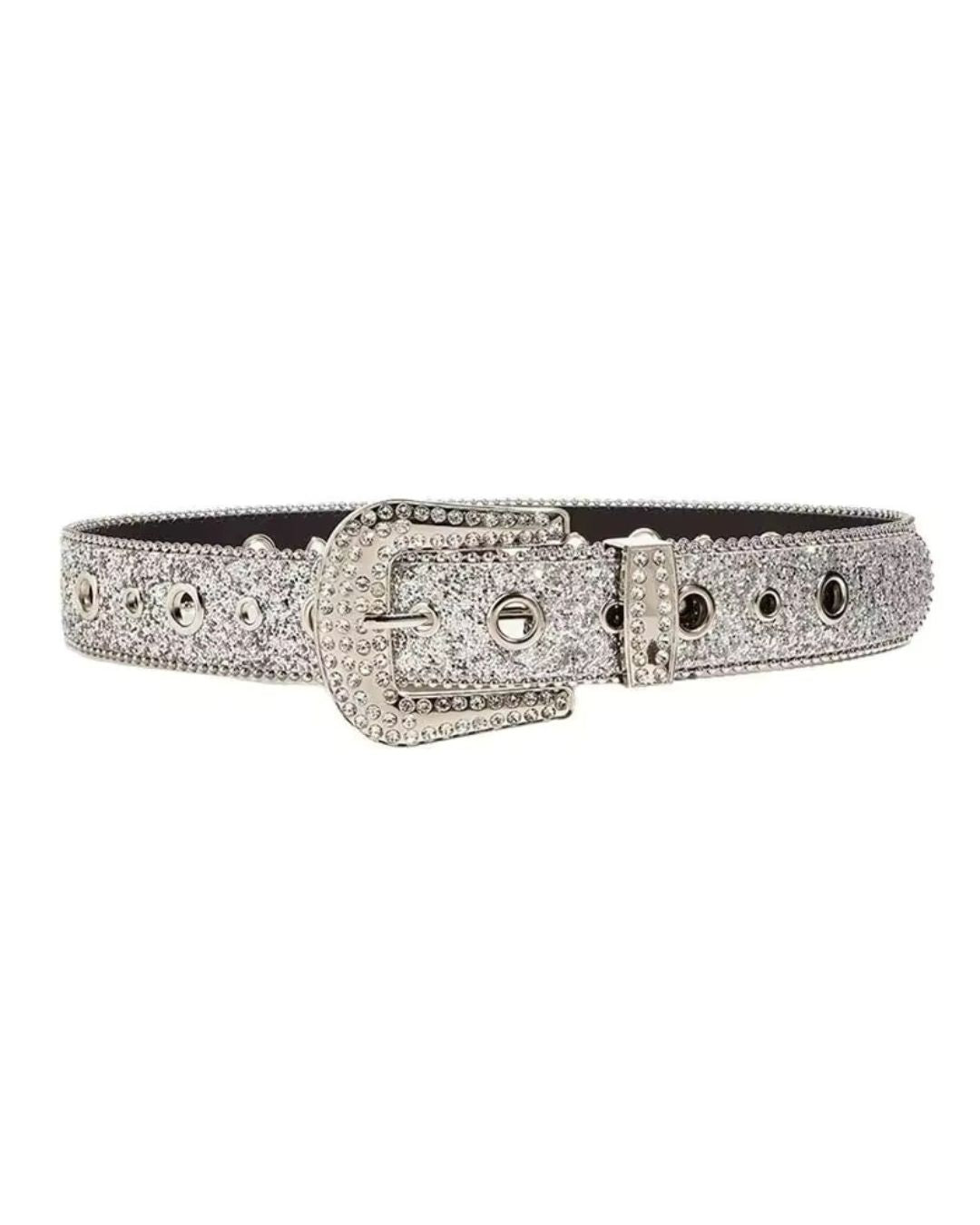 Stardust Shining Waist Belt with Rhinestone Buckle
