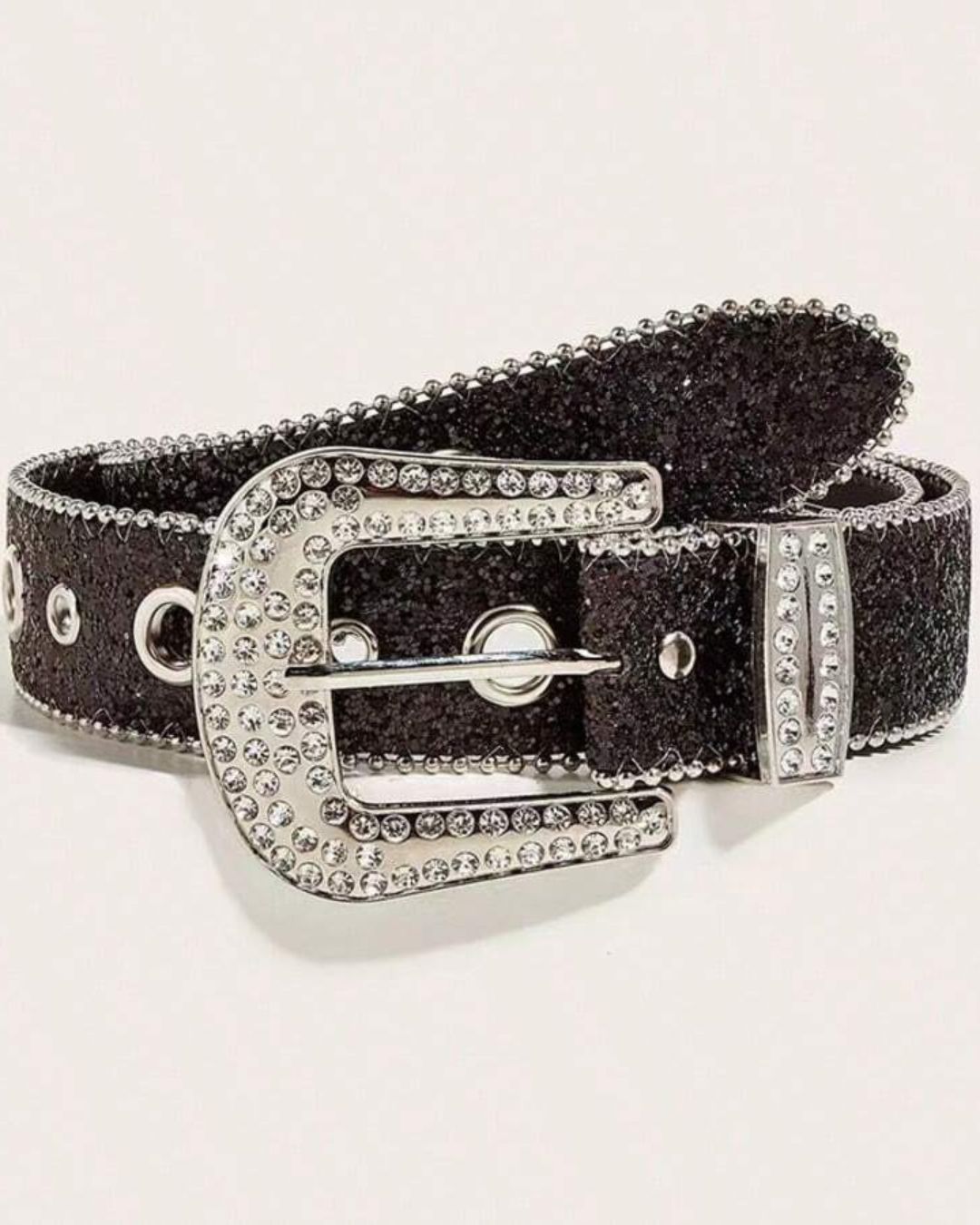 Stardust Shining Waist Belt with Rhinestone Buckle