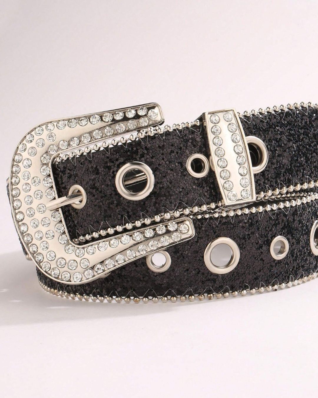 Stardust Shining Waist Belt with Rhinestone Buckle
