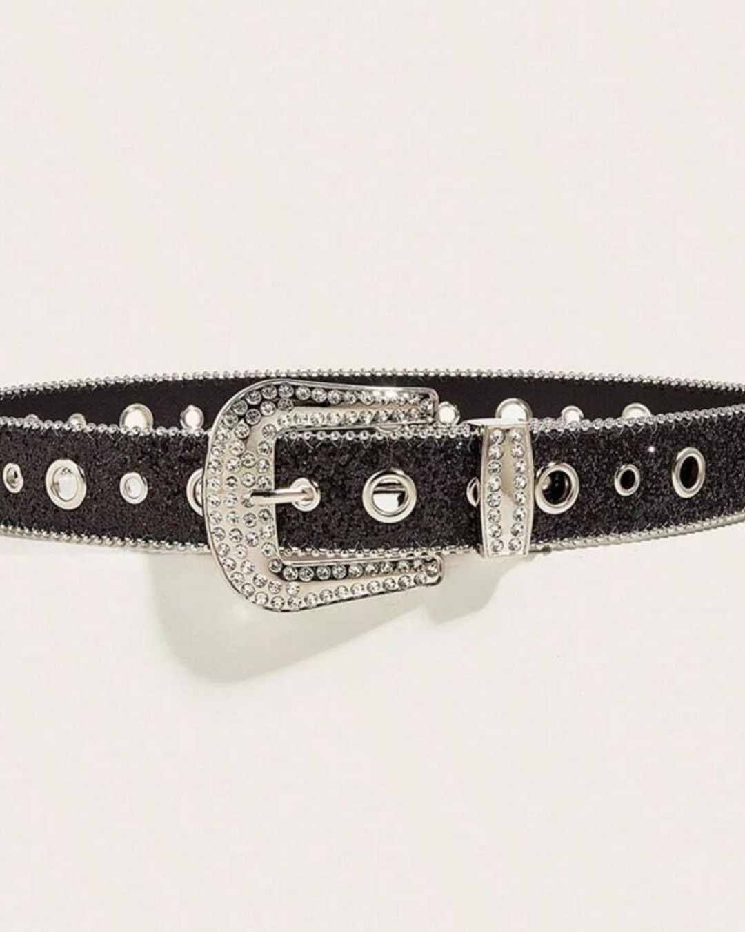 Stardust Shining Waist Belt with Rhinestone Buckle