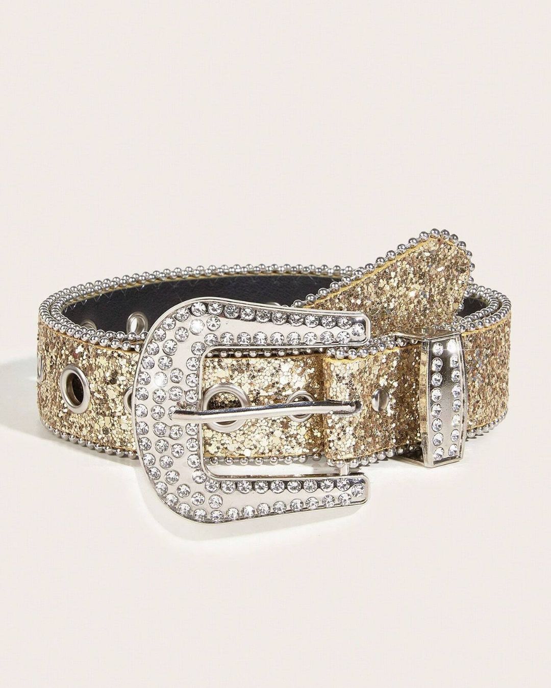 Stardust Shining Waist Belt with Rhinestone Buckle