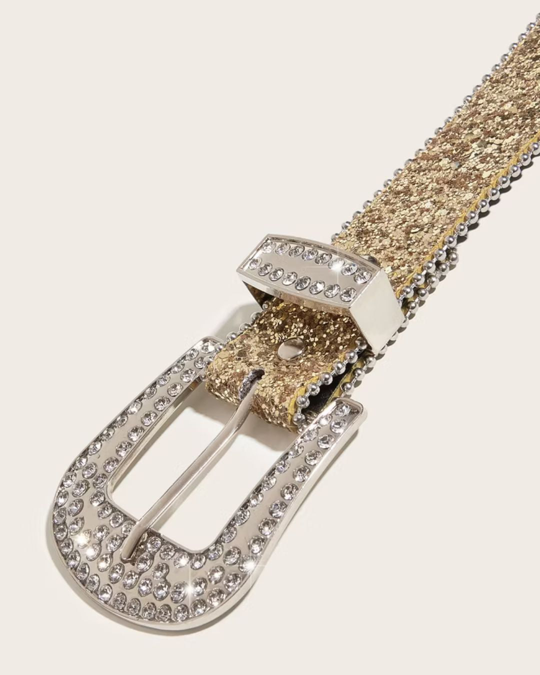 Stardust Shining Waist Belt with Rhinestone Buckle