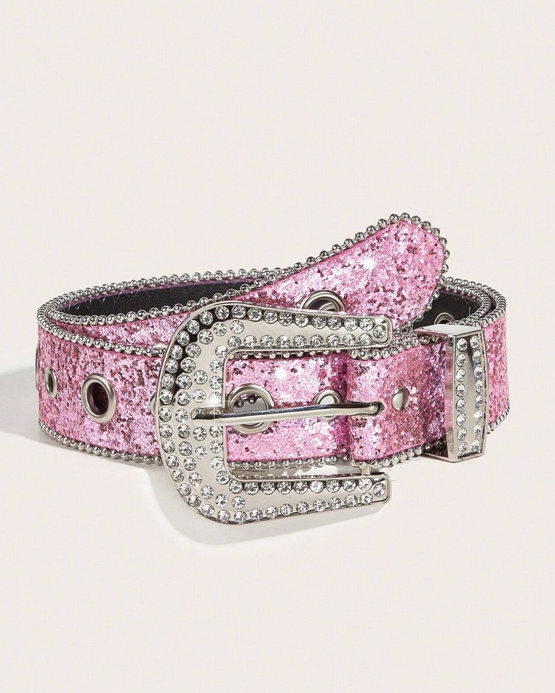 Stardust Shining Waist Belt with Rhinestone Buckle