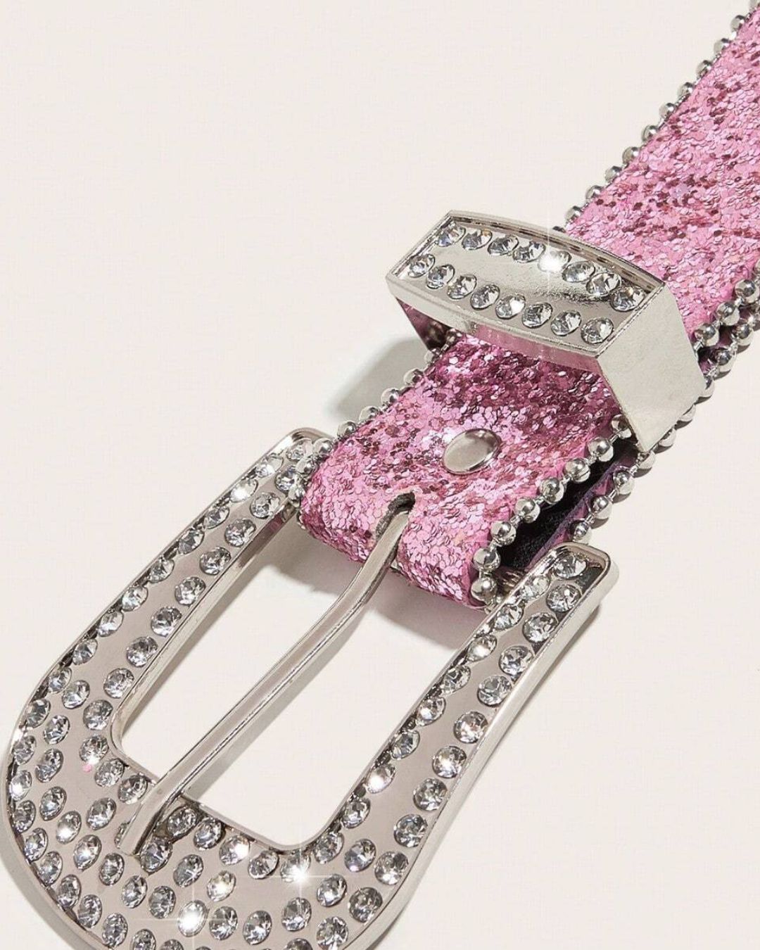 Stardust Shining Waist Belt with Rhinestone Buckle