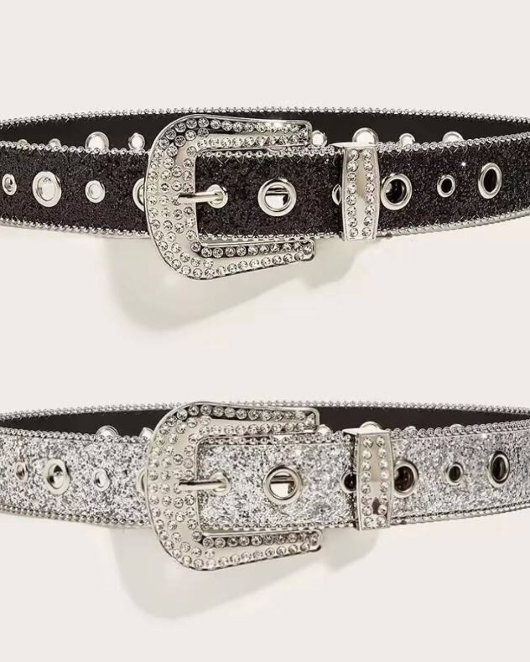 Stardust Shining Waist Belt with Rhinestone Buckle