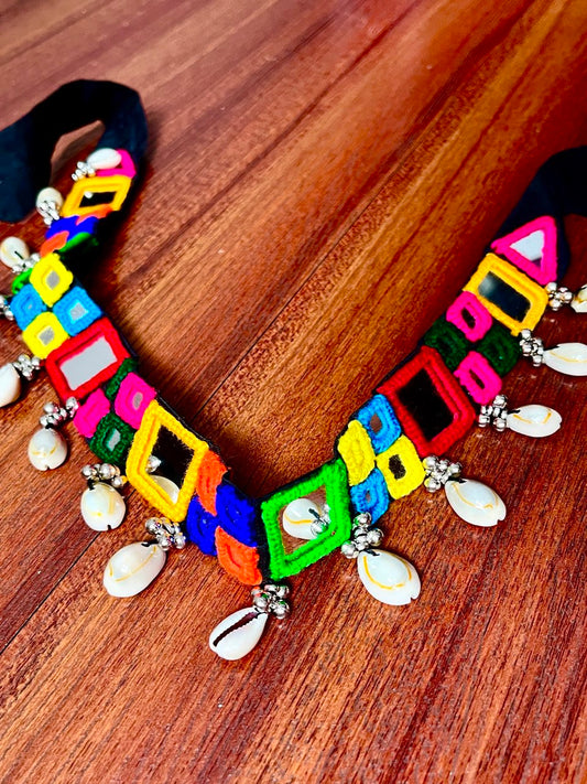 Ziddi Boho Mirror Work Kutch Embroidery Dori Waist Belt [Kamarbandh]